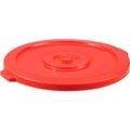 Global Equipment Plastic Trash Can Lid - 32 Gallon Red XDW-L32RD